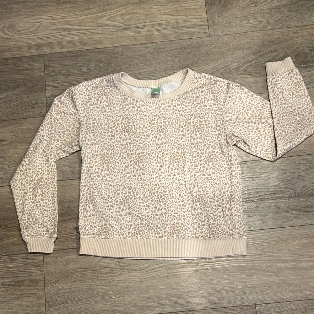 Honeydew USA Cream and‎ Brown Leopard Print lightweight Sweater Size S